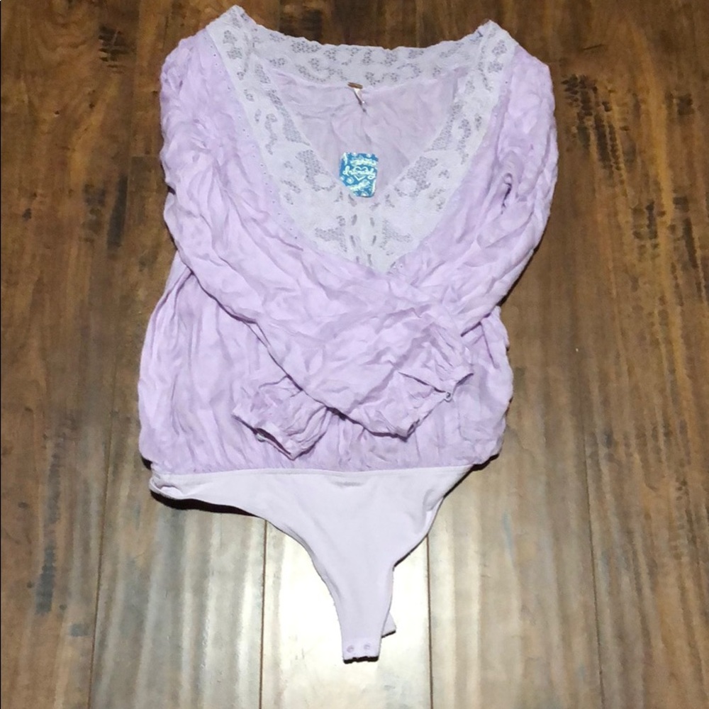 Free People Jezebel Lace Bodysuit Top
